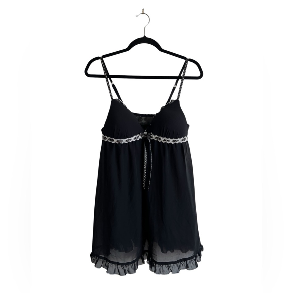 Y2K Apt 9 Sheer Polka Dot Babydoll Teddy Slip